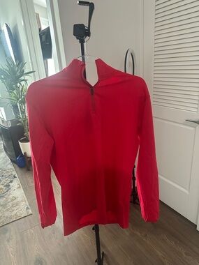 Men's Red Quarter-Zip Pullover Hoodie